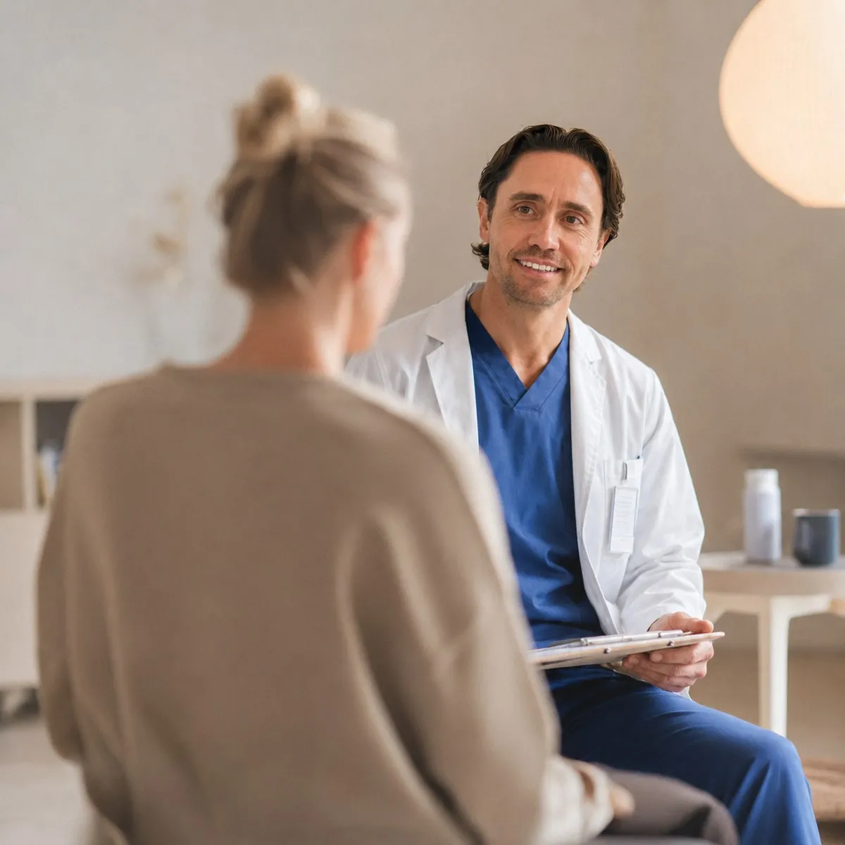 Executive Health doctor in consultation with a patient.